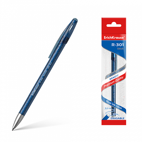 Ручка гелевая сo стираемыми чернилами ErichKrause® R-301 Magic Gel 0.5 цвет чернил синий (в пакете по 1 шт.)