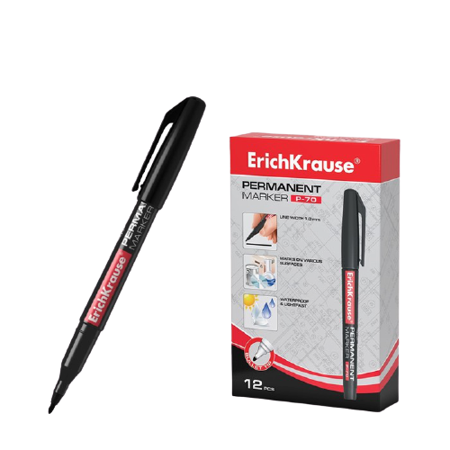 Перманентный маркер ErichKrause®  P-70, цвет чернил черный