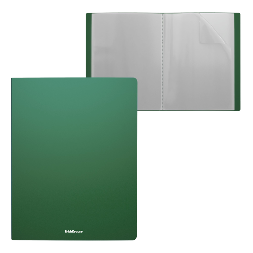Папка файловая пластиковая ErichKrause® Matt Classic, c 10 карманами, A4, зеленая