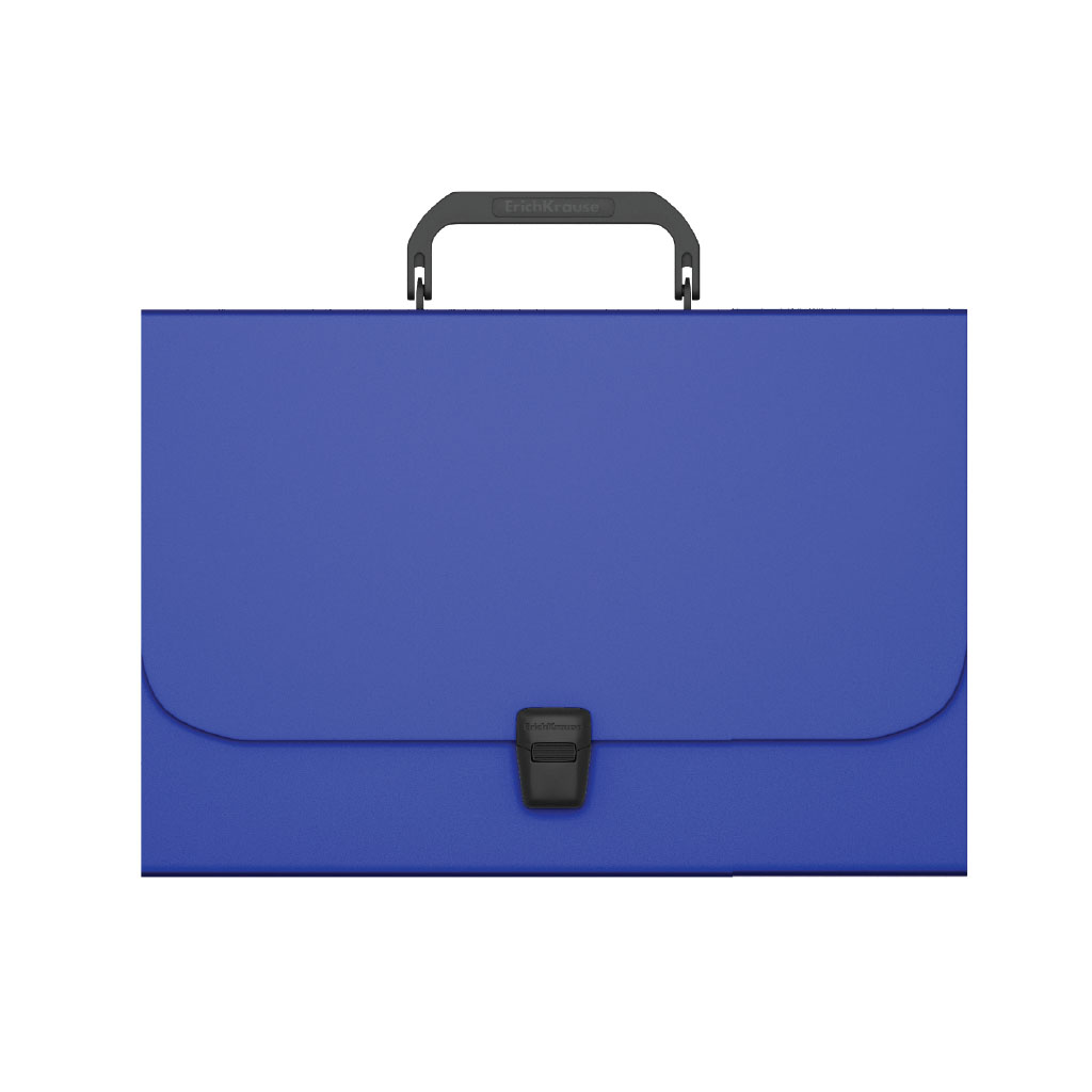 Портфель пластиковый ErichKrause® Matt Classic, A4, синий  (в пакете по  1шт.)