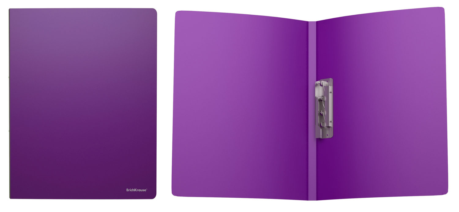 Папка с боковым зажимом пластиковая ErichKrause® Classic, A4, фиолетовый
